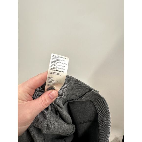 Anthropologie Maeve High Waist Grey Seamed Flare Pants Size 14 - Picture 9 of 10